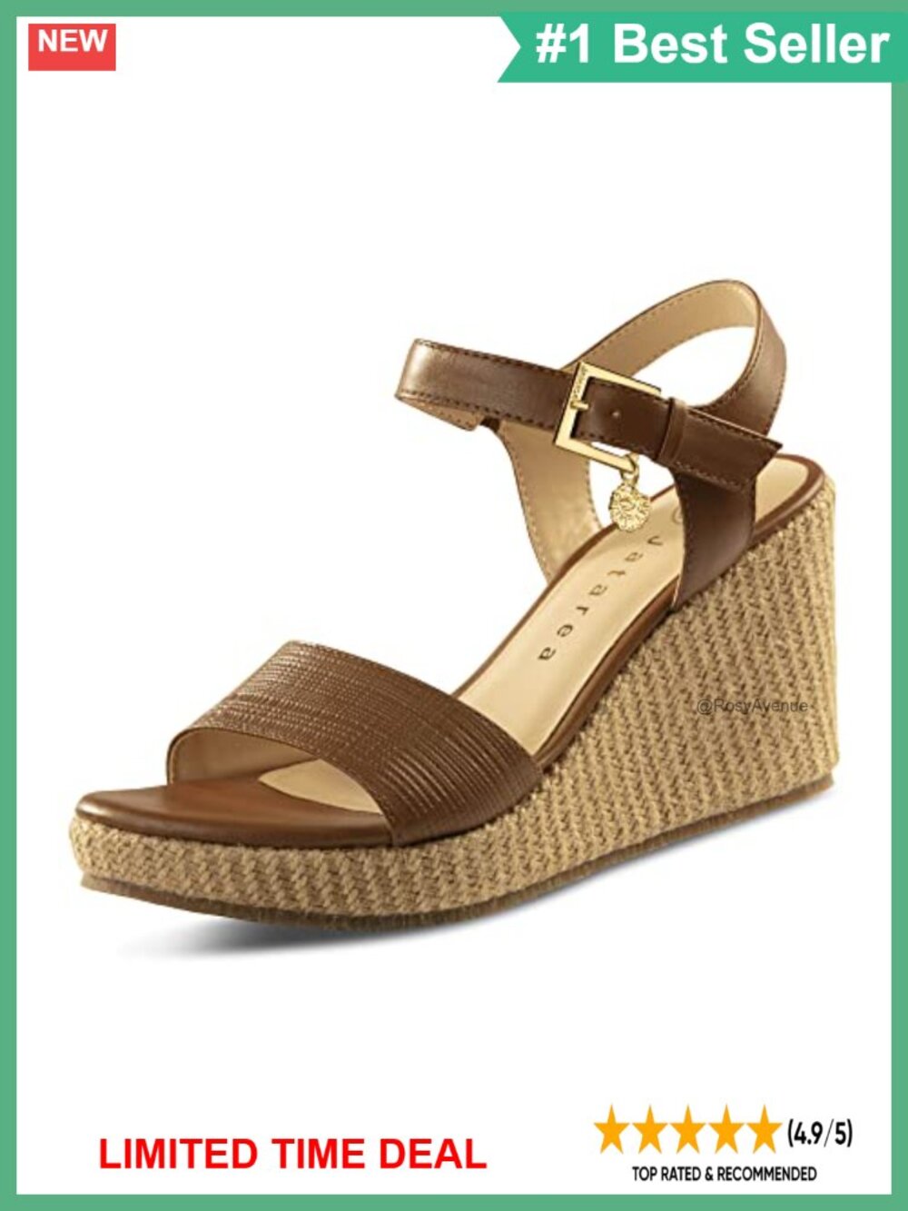 Leather Wedge Sandals for Women Comfortable Summer Espadrille Sandals